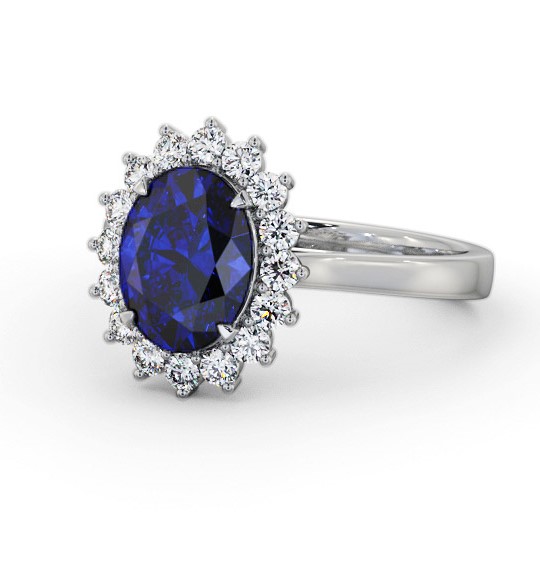 Cluster Blue Sapphire and Diamond 2.50ct Ring 18K White Gold GEM109_WG_BS_THUMB2 