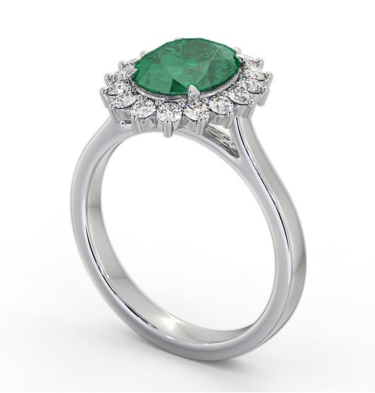 Cluster Emerald and Diamond 2.30ct Ring 18K White Gold - Kinley GEM109_WG_EM_THUMB1 