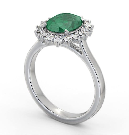 Cluster Emerald and Diamond 2.30ct Ring 9K White Gold GEM109_WG_EM_THUMB1