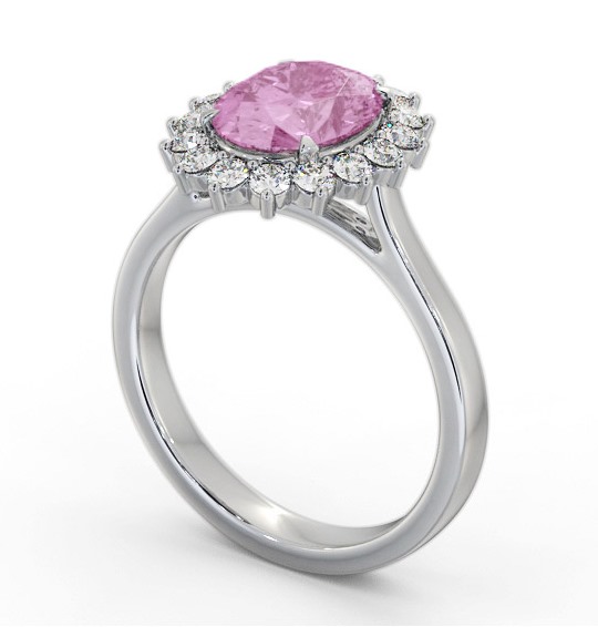  Cluster Pink Sapphire and Diamond 2.50ct Ring 18K White Gold - Kinley GEM109_WG_PS_THUMB1 