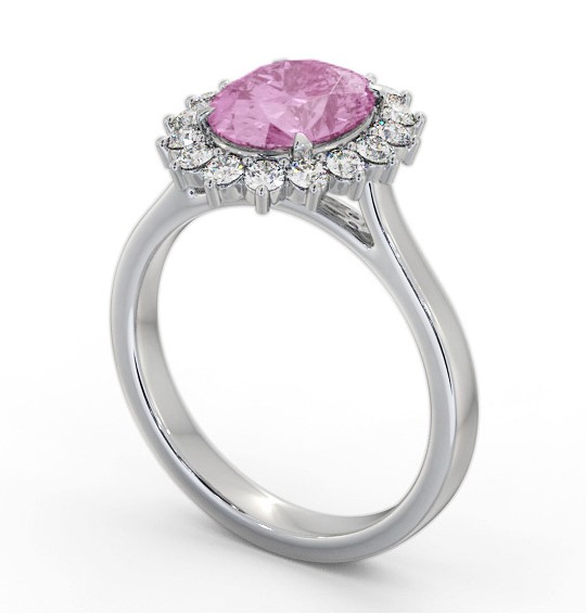 Cluster Pink Sapphire and Diamond 2.50ct Ring 18K White Gold GEM109_WG_PS_THUMB1 