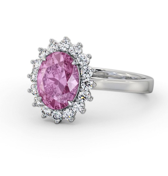  Cluster Pink Sapphire and Diamond 2.50ct Ring 18K White Gold - Kinley GEM109_WG_PS_THUMB2 