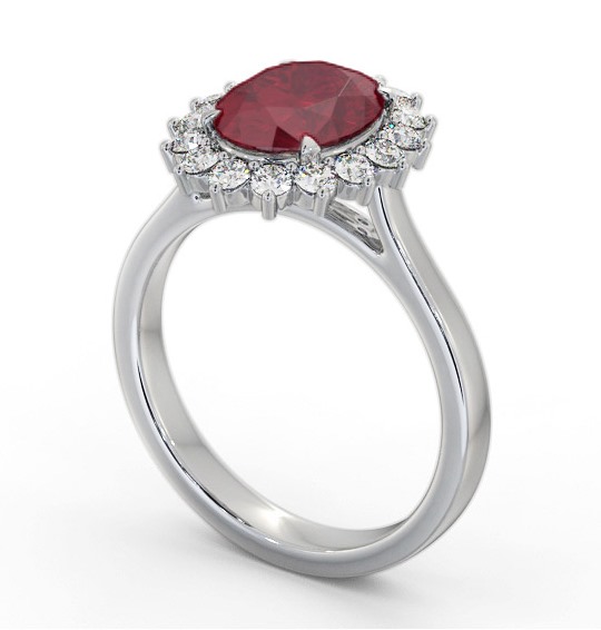 Cluster Ruby and Diamond 2.50ct Ring 9K White Gold GEM109_WG_RU_THUMB1