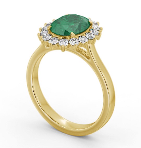 Cluster Emerald and Diamond 2.30ct Ring 18K Yellow Gold GEM109_YG_EM_THUMB1