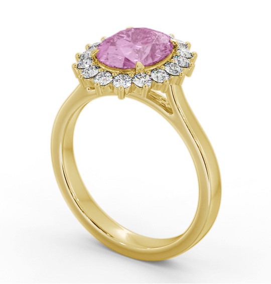 Cluster Pink Sapphire and Diamond 2.50ct Ring 18K Yellow Gold GEM109_YG_PS_THUMB1