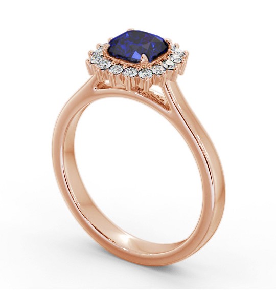 Cluster Blue Sapphire and Diamond 0.90ct Ring 18K Rose Gold GEM110_RG_BS_THUMB1 