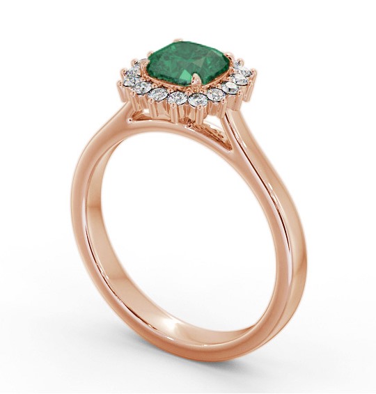 Cluster Emerald and Diamond 0.75ct Ring 18K Rose Gold GEM110_RG_EM_THUMB1