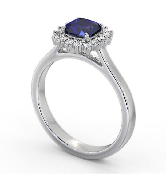 Cluster Blue Sapphire and Diamond 0.90ct Ring Palladium GEM110_WG_BS_THUMB1