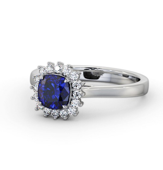 Cluster Blue Sapphire and Diamond 0.90ct Ring 18K White Gold GEM110_WG_BS_THUMB2 