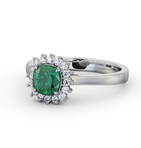 Cluster Emerald and Diamond 0.75ct Ring 18K White Gold GEM110_WG_EM_THUMB2 