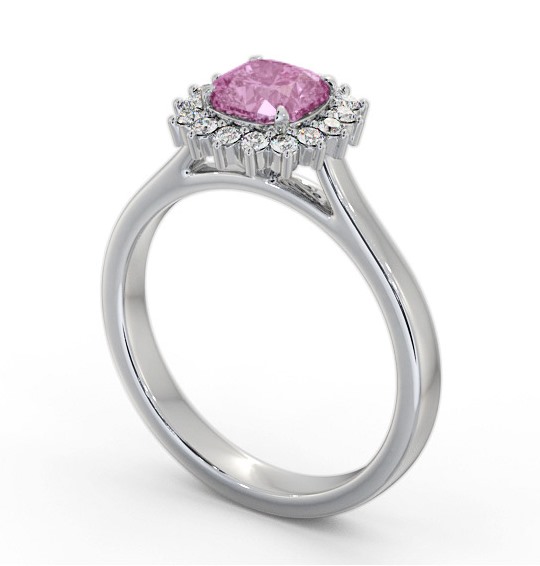 Cluster Pink Sapphire and Diamond 0.90ct Ring 18K White Gold GEM110_WG_PS_THUMB1