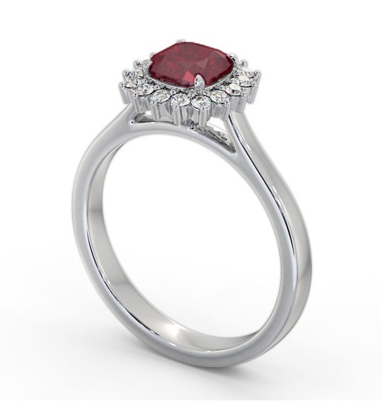 Cluster Ruby and Diamond 0.90ct Ring Palladium GEM110_WG_RU_THUMB1