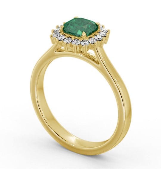 Cluster Emerald and Diamond 0.75ct Ring 9K Yellow Gold GEM110_YG_EM_THUMB1