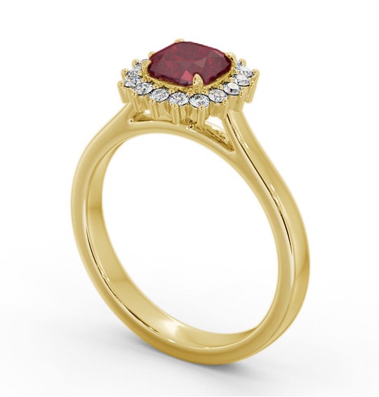 Cluster Ruby and Diamond 0.90ct Ring 18K Yellow Gold GEM110_YG_RU_THUMB1