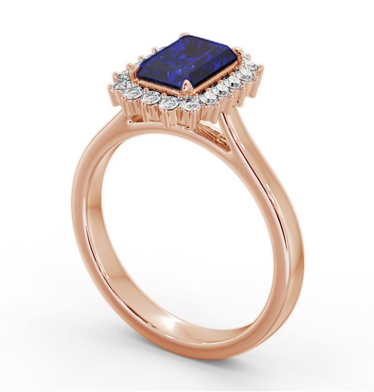 Cluster Blue Sapphire and Diamond 1.45ct Ring 18K Rose Gold GEM111_RG_BS_THUMB1