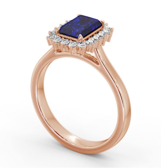 Cluster Blue Sapphire and Diamond 1.45ct Ring 9K Rose Gold GEM111_RG_BS_THUMB1