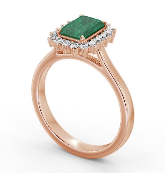 Cluster Emerald and Diamond 1.20ct Ring 18K Rose Gold GEM111_RG_EM_THUMB1