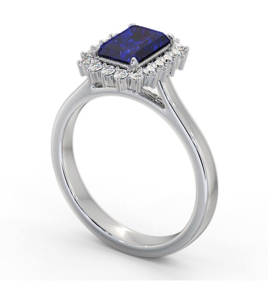 Cluster Blue Sapphire and Diamond 1.45ct Ring Palladium GEM111_WG_BS_THUMB1