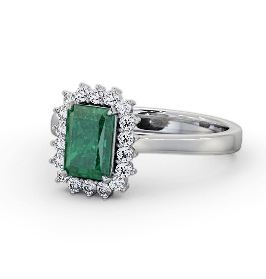 Cluster Emerald and Diamond 1.20ct Ring 18K White Gold GEM111_WG_EM_THUMB2 