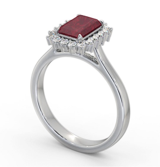 Cluster Ruby and Diamond 1.45ct Ring 9K White Gold GEM111_WG_RU_THUMB1