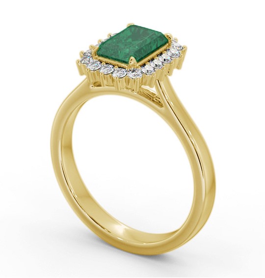 Cluster Emerald and Diamond 1.20ct Ring 18K Yellow Gold GEM111_YG_EM_THUMB1 