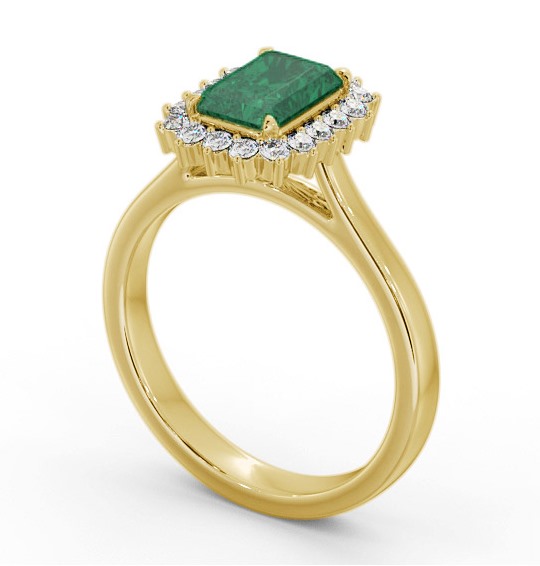 Cluster Emerald and Diamond 1.20ct Ring 9K Yellow Gold GEM111_YG_EM_THUMB1