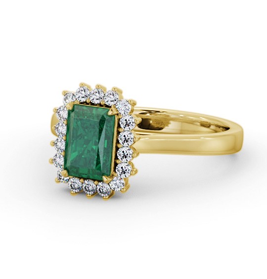 Cluster Emerald and Diamond 1.20ct Ring 18K Yellow Gold GEM111_YG_EM_THUMB2 