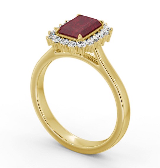 Cluster Ruby and Diamond 1.45ct Ring 18K Yellow Gold GEM111_YG_RU_THUMB1 