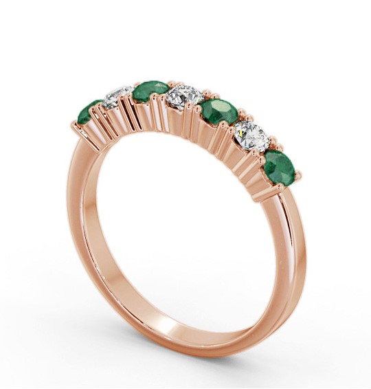 Seven Stone Emerald and Diamond 0.64ct Ring 9K Rose Gold GEM114_RG_EM_THUMB1