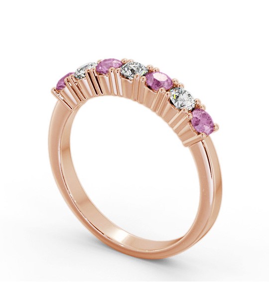 Seven Stone Pink Sapphire and Diamond 0.72ct Ring 18K Rose Gold GEM114_RG_PS_THUMB1