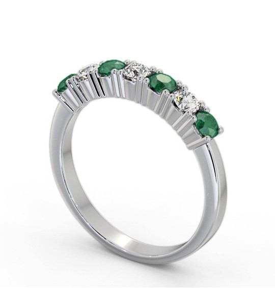 Seven Stone Emerald and Diamond 0.64ct Ring Platinum GEM114_WG_EM_THUMB1
