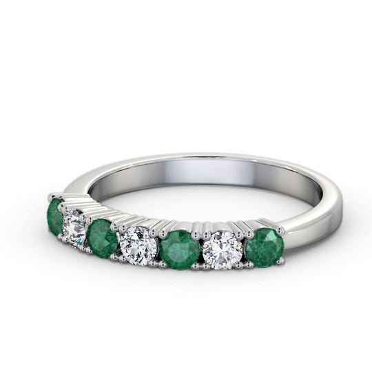 Joplin Seven Stone Gemstone and Diamond Ring 0.64ct GEM114_WG_EM_THUMB2 