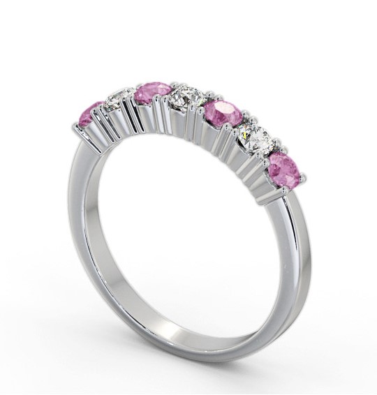 Seven Stone Pink Sapphire and Diamond 0.72ct Ring 18K White Gold GEM114_WG_PS_THUMB1 