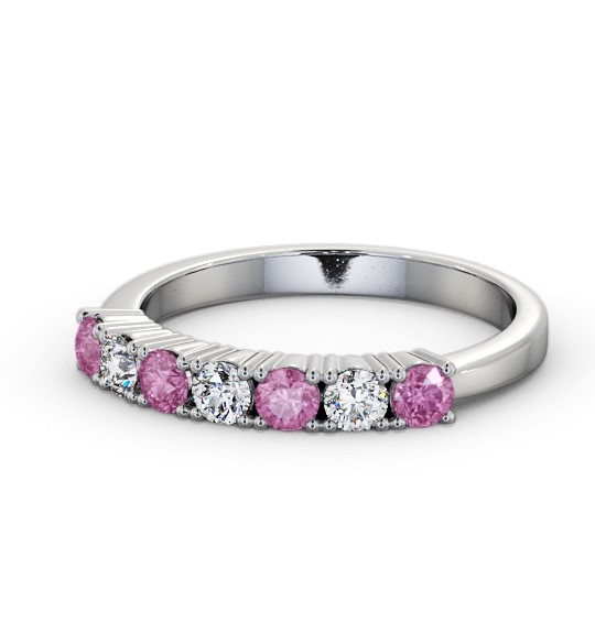 Seven Stone Pink Sapphire and Diamond 0.72ct Ring 18K White Gold GEM114_WG_PS_THUMB2 
