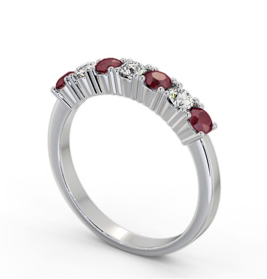 Seven Stone Ruby and Diamond 0.72ct Ring Platinum GEM114_WG_RU_THUMB1