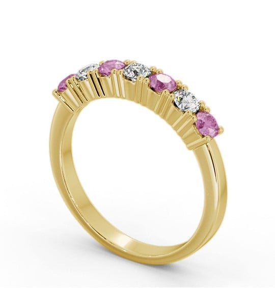 Seven Stone Pink Sapphire and Diamond 0.72ct Ring 9K Yellow Gold GEM114_YG_PS_THUMB1