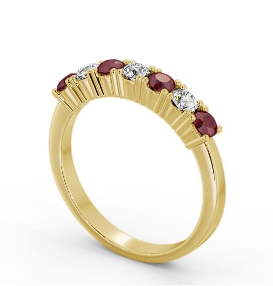 Seven Stone Ruby and Diamond 0.72ct Ring 18K Yellow Gold GEM114_YG_RU_THUMB1 