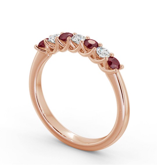 Seven Stone Ruby and Diamond 0.54ct Ring 18K Rose Gold GEM115_RG_RU_THUMB1 