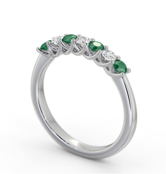 Seven Stone Emerald and Diamond 0.46ct Ring Palladium GEM115_WG_EM_THUMB1
