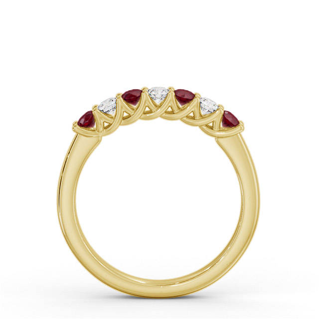 Seven Stone Ruby And Diamond 0.54ct Ring 9K Yellow Gold - Kallie | Angelic  Diamonds