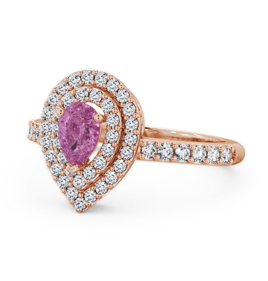  Halo Pink Sapphire and Diamond 0.97ct Ring 9K Rose Gold - Elvira GEM11_RG_PS_THUMB2 