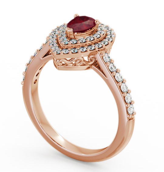 Halo Ruby and Diamond 0.97ct Ring 9K Rose Gold GEM11_RG_RU_THUMB1