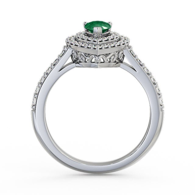 Halo Emerald and Diamond 0.92ct Ring Platinum - Elvira GEM11_WG_EM_UP