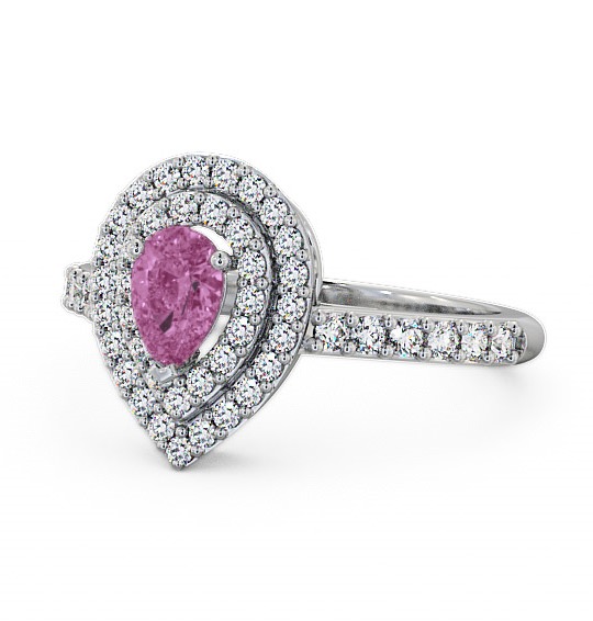  Halo Pink Sapphire and Diamond 0.97ct Ring 18K White Gold - Elvira GEM11_WG_PS_THUMB2 