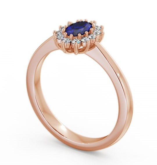 Cluster Blue Sapphire and Diamond 0.52ct Ring 9K Rose Gold - Louvel GEM12_RG_BS_THUMB1