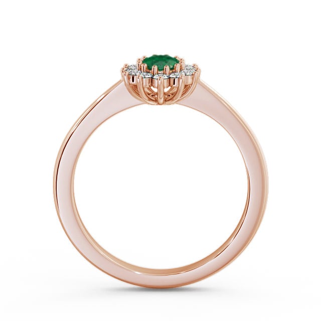 Cluster Emerald and Diamond 0.47ct Ring 9K Rose Gold - Louvel GEM12_RG_EM_UP