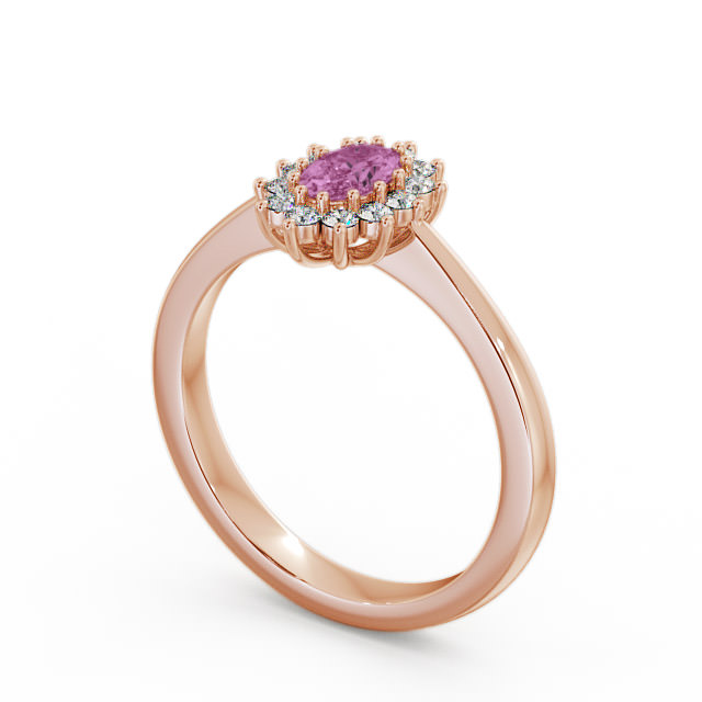 Cluster Pink Sapphire and Diamond 0.52ct Ring 18K Rose Gold - Louvel GEM12_RG_PS_SIDE