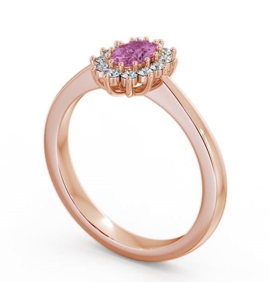 Cluster Pink Sapphire and Diamond 0.52ct Ring 18K Rose Gold - Louvel GEM12_RG_PS_THUMB1
