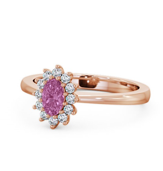  Cluster Pink Sapphire and Diamond 0.52ct Ring 9K Rose Gold - Louvel GEM12_RG_PS_THUMB2 
