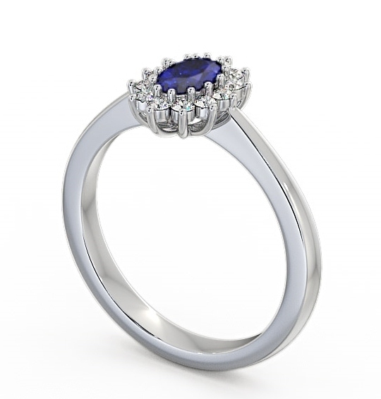 Cluster Blue Sapphire and Diamond 0.52ct Ring 18K White Gold GEM12_WG_BS_THUMB1